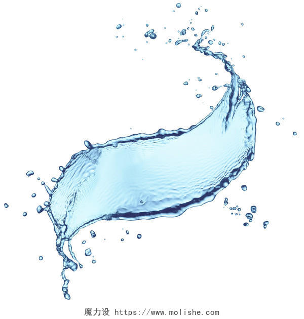 蓝色特写水花飞溅水花矿泉水广告水的广告
